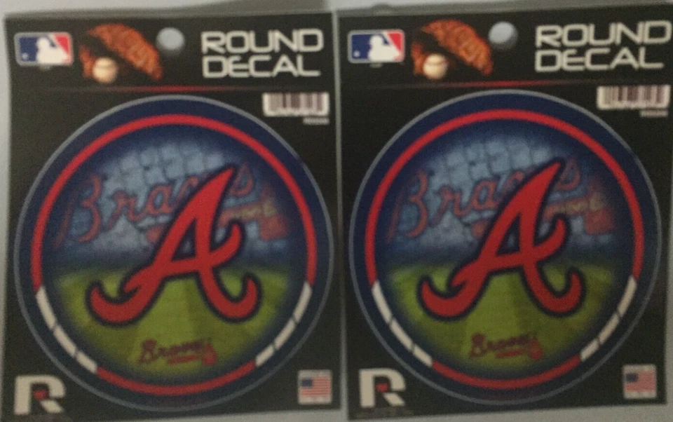 Atlanta Braves MLB Decal Car Window 4.5" Sticker Baseball Licensed Sports 2 PACK - Image 1 of 1