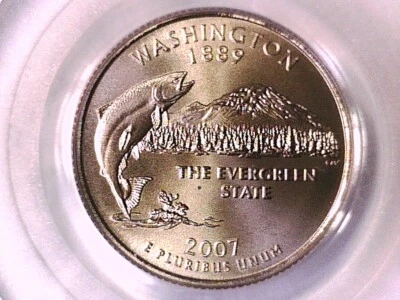 2007 P Washington Washington State Quarter PCGS MS 68 Satin Finish 12857261 - Image 1 of 3