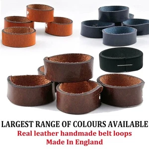 LEATHER COLOURFUL BELT LOOPS Handmade In England Fits To Any Belt LOOP01 - Picture 1 of 28