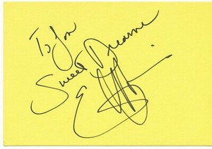 Emmylou Harris - 1991 Signed Card - From the John Verzi in person collection