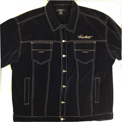 Chaqueta de Terciopelo Azul KNOCKOUT Signature Para Hombre Bordada Logo Dorado Talla Grande 3XL Foto 1 de 4