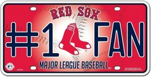 BOSTON RED SOX #1 FAN CAR TRUCK TAG LICENSE PLATE MLB BASEBALL METAL SIGN - Picture 1 of 2