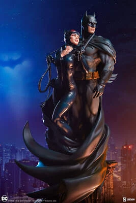 Boneco estátua diorama Batman e Mulher-Gato SIDESHOW DC Detective Comics NOVO - Imagem 1 de 4