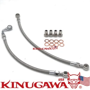 Stainless Braided Oil cooler Lines Hose Pipes Kit for Mitsubishi EVO 7 8 9 - Picture 1 of 2