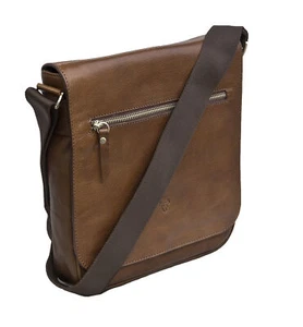 Bolso Bandolera Kenneth Brownne Lujo Marrón Cuero Italiano NUEVA VENTA - Imagen 1 de 6