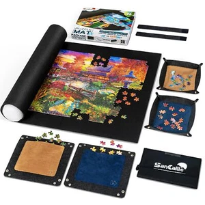 Sancallie Puzzle Mat Roll Jigsaw Storage Felt Mat Jigroll Up to 1500 Pieces w... - Picture 1 of 11
