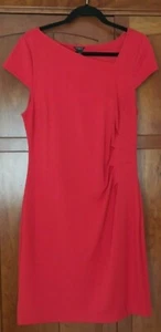 ANN TAYLOR RED DRESS w/ Rusched Waist - Sz 10 - NWOT - Picture 1 of 5