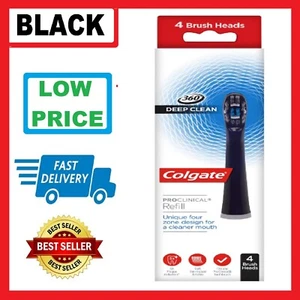Colgate Omron Toothbrush Heads Proclinical 360 Deep Clean Black Pack 4 X Genuine - Picture 1 of 8