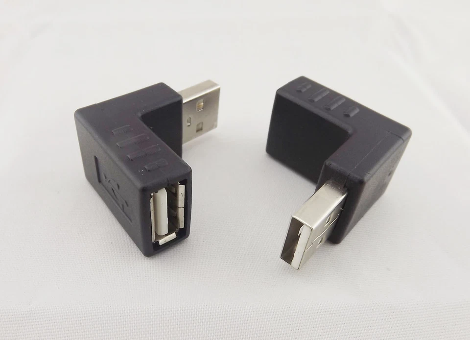10pcs USB 2.0 A Male To A Female 90 Degree UP Angled Adapter Connector Converter - Image 1 of 4
