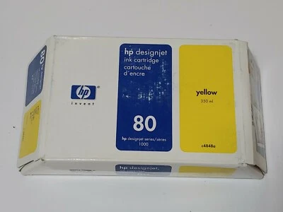 Genuine HP 80 Yellow 350mL Ink Cartridge C4848A DesignJet 1055cm 1000 1050C ink - Image 1 of 3