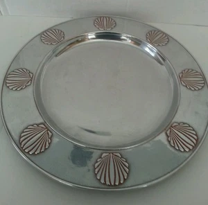 Wilton Zinn 12" Runde Platte, Muschelmuster, Mount Joy, PA RWP - Bild 1 von 5