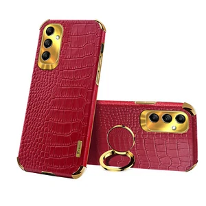 Car Magnetic Phone Case Crocodile Leather +Ring Holder For iPhone Samsung Huawei - Picture 1 of 13