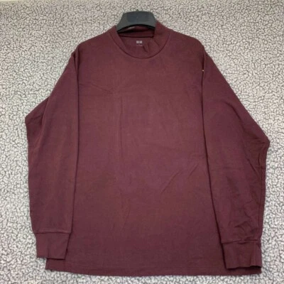 Uniqlo Sudadera Hombres Grande Roja Lisa Pullover en Blanco Manga Larga Adulto L Foto 1 de 4