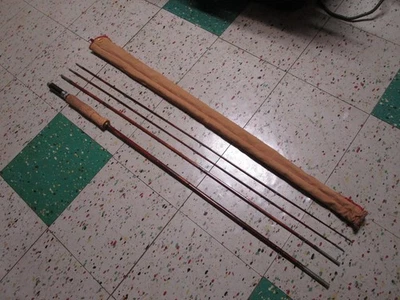 Caña de bambú vintage South Bend 59-8 1/2 3 piezas punta extra funda de tela Foto 1 de 4