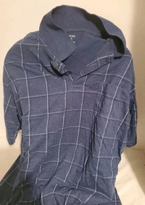 George Polo Shirt Mens XL  Blue Gray or White Stripe Short Sleeve - Picture 1 of 2
