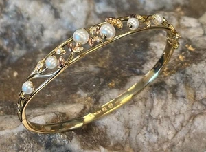 Brazalete Clogau Oro Amarillo y Rosa 9ct Lirio del Valle 16-16.5cm Raro - Imagen 1 de 14