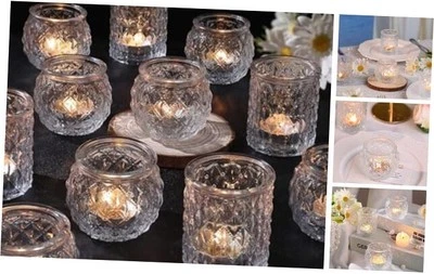 Votive Candle Holders Set of 24- Round Glass Candle Holders Bulk 24 Pcs Clear - Image 1 of 4