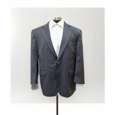 Burberry 44S темно-синий в тонкую полоску 2 сшитый кнопка спортивное пальто Nordstrom - Изображение 1 из 4