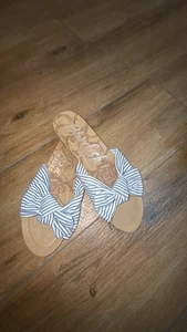 Blowfish Malibu flache Damen-Slipper 8,5 M blau Streifendruck mit Schleife - Bild 1 von 4
