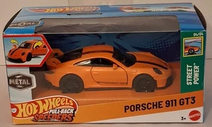 Hot Wheels Pull-Back Speeders Metall Porsche 911 GT3 orange 1/43 brandneu  - Bild 1 von 10