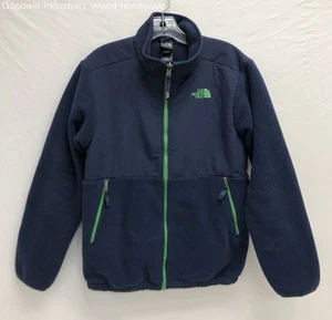 Boy's The North Face Blue & Green Full Zip Fleece Jacket Size XL - Picture 1 of 5
