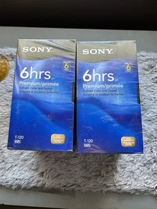 (2) 6er Pack Sony Premium Grade T-120 6 Stunden Leere VHS Videorecorder Bänder NEU 12 Bänder Insgesamt - Bild 1 von 2