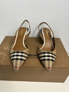 Burberry Leticia Vintage Check Kitten Heel Pumps - Picture 1 of 6