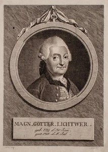 Christian Geyser Magnus Gottfried Lichtwer Dichter Aufklärung Kupferstich 18 Jhd - Bild 1 von 3