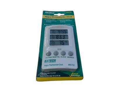 Extech 445702 Indicator Relative Humidity/Temperature with Clock New Sealed