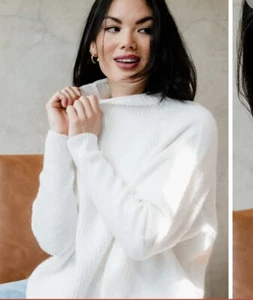 NWOT $158 ABLE HARRIET SLOUCHY SWEATER LARGE IN “ALMOND” / OFF WHITE CREAM - Picture 1 of 5