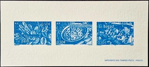 France 2004 imperf DELUXE Proof MNH Food 3 Stamps Block - Picture 1 of 3