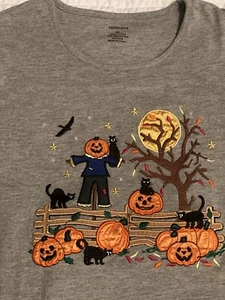 Vintage Ladies Club Halloween Shirt Appliqué Embroidered XL - Picture 1 of 8