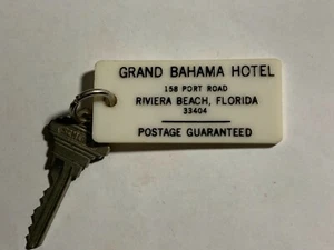 Grand Bahama Hotel Motel Key Fob & Key Riviera Beach Florida #349 RARE - Picture 1 of 2