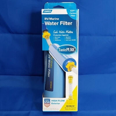 Camco TastePURE RV/Marine High Flow Water Filter and Hose Protector NEW - Image 1 of 4