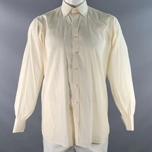 Camisa Manga Larga TURNBULL & ASSER Talla L Beige Algodón Puño Francés - Imagen 1 de 4