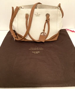 Borsa grande Kate Spade tracolla manici bianco marrone ciottolato + sacchetto antipolvere - Foto 1 di 21