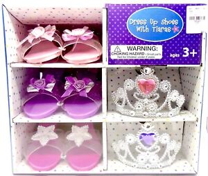 Toddler Girls 3+ Princess Pretend Dress Up Shoes & Tiara Set (NEW DAMAGE BOX)