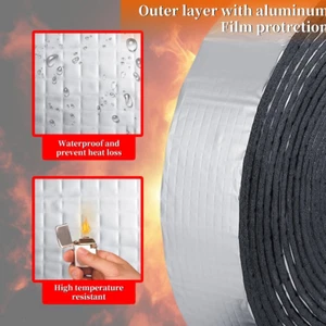 2" Wide X 32.8 Ft Outdoor Pipe Insulation Wrap - Foam and Foil Self-Adhesive ... - Picture 1 of 6