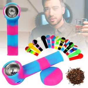 Mini tubos de silicona coloridos de 5 piezas con cuenco de metal, portátiles, fáciles de limpiar - Imagen 1 de 12