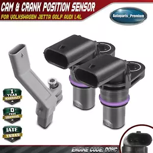 2x Camshaft & 1x Crankshaft Position Sensor for Volkswagen Jetta Golf Audi 1.4L - Picture 1 of 8