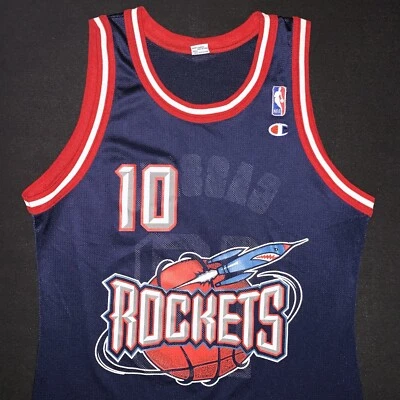 Vintage Champion Sam Cassell Houston Rockets #10 Navy Blue Jersey 40 Men’s M - Image 1 of 4