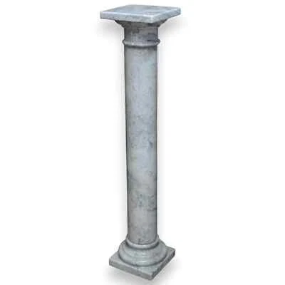 Colonne En Marbre Blanc Cristallin Design Italien H 100cm - Photo 1/2
