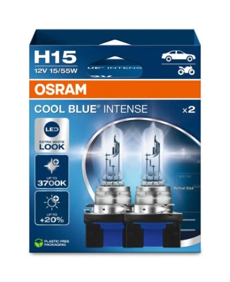 2 Stück OSRAM H15 Cool Blue INTENSE Gen. 2025 Duo Box 15/55W PGJ23t-1 +100% - Bild 1 von 2