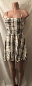 **Exclusive Frosted Beige & Black Plaid College Girl Dress~Size Medium** - Picture 1 of 7