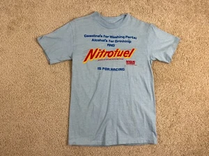 Vintage T-Shirt Herren Small Single Stitch Nitrofuel World Wide Racing Fuels Blau - Bild 1 von 12