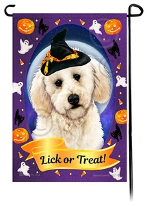 Bandiera da giardino Halloween - Labradoodle bianco - Foto 1 di 1