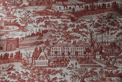 Brunschwig & Fils, Zarafa Print, Architectural Toile, 58" W X BTY, Color Red - Image 1 of 2