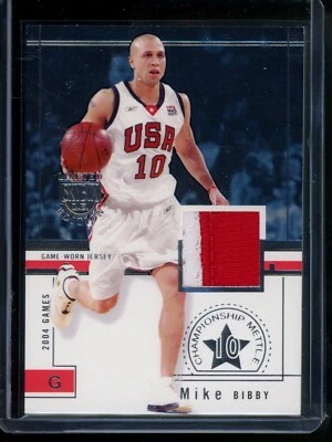 2003-04 SKYBOX LE MIKE BIBBY CHAMPIONSHIP METTLE USA GAME WORN JERSEY RELIC /99 - Image 1 of 2