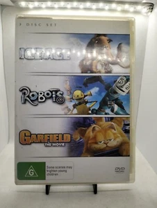 Ice Age - Robots - Garfield The Movie - DVD - 3 Disc Set (MISSING GARFIELD DISC) - Picture 1 of 4