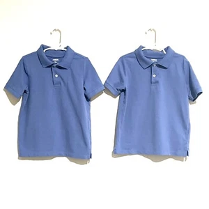 2 Oshkosh Size 6 Boys Shirts Short Sleeve Blue Uniform School Cotton Polyester - Picture 1 of 6